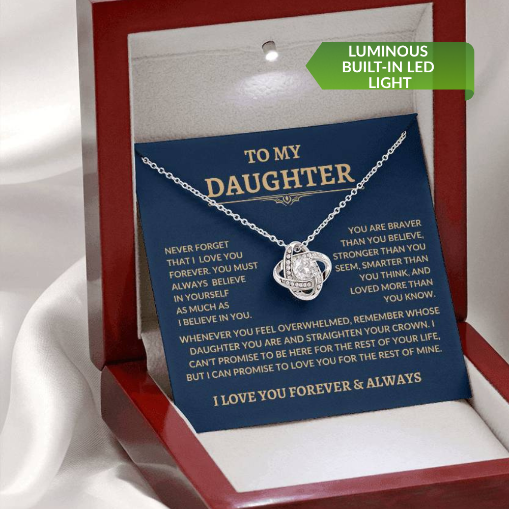 Beautiful Gift for Daughter, "Never Forget That I Love You" Necklace