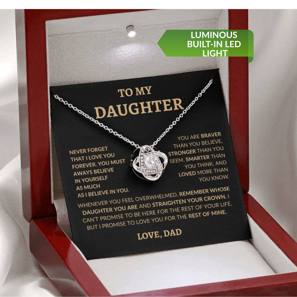 To My Beautiful Daughter "Never Forget That I Love You," Love Dad, Necklace