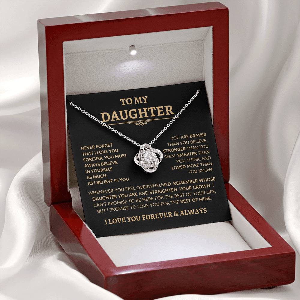 Beautiful Gift for Daughter "Never Forget That I Love You" Necklace