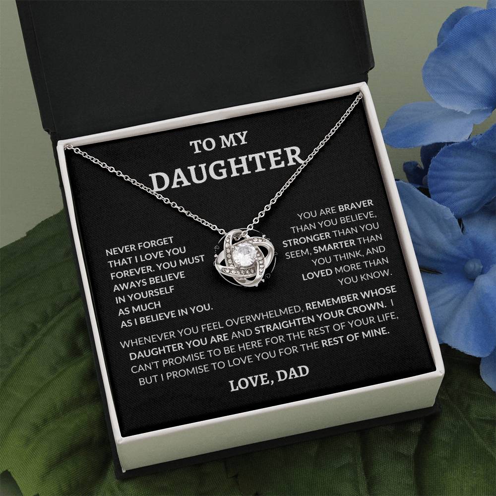 To My Beautiful Daughter "Never Forget That I Love You," Love Dad, Necklace