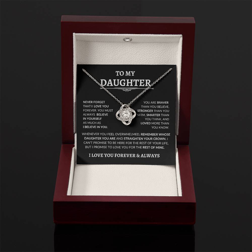 Beautiful Gift for Daughter "Never Forget That I Love You" Necklace