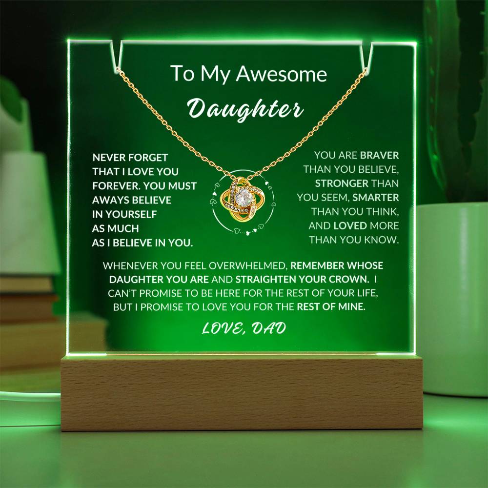 Daughter Keepsake Acrylic and Necklace