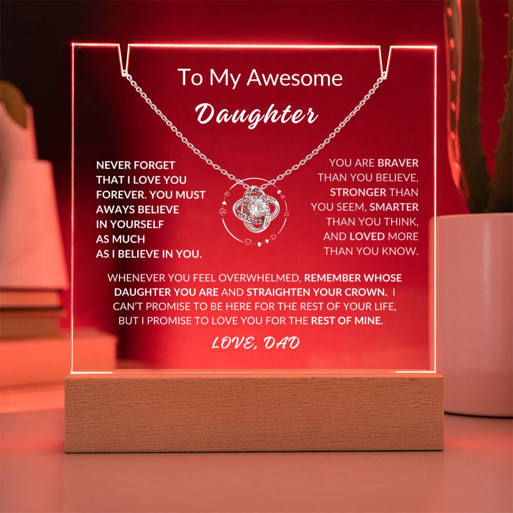 Daughter Keepsake Acrylic and Necklace