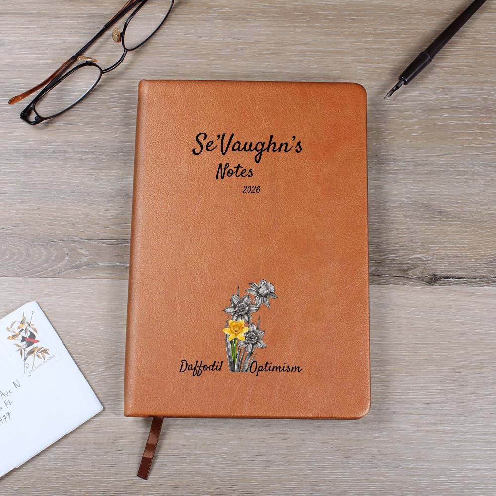 Custom Name Journal with Birth-Month Flower