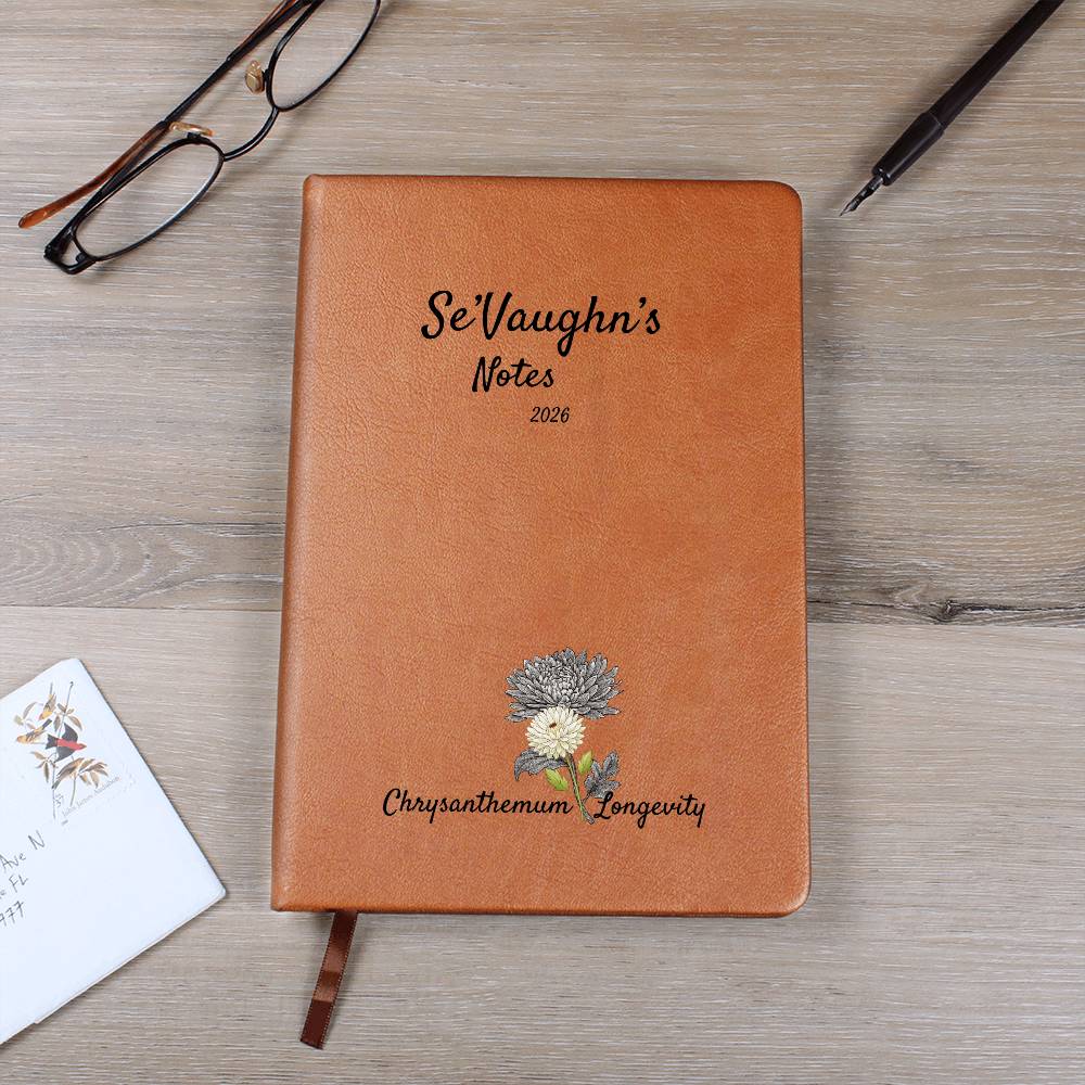 Custom Name Journal with Birth-Month Flower