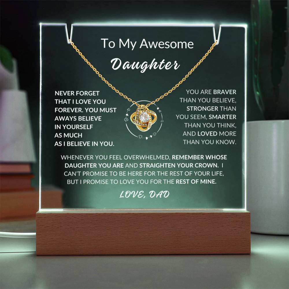 Daughter Keepsake Acrylic and Necklace