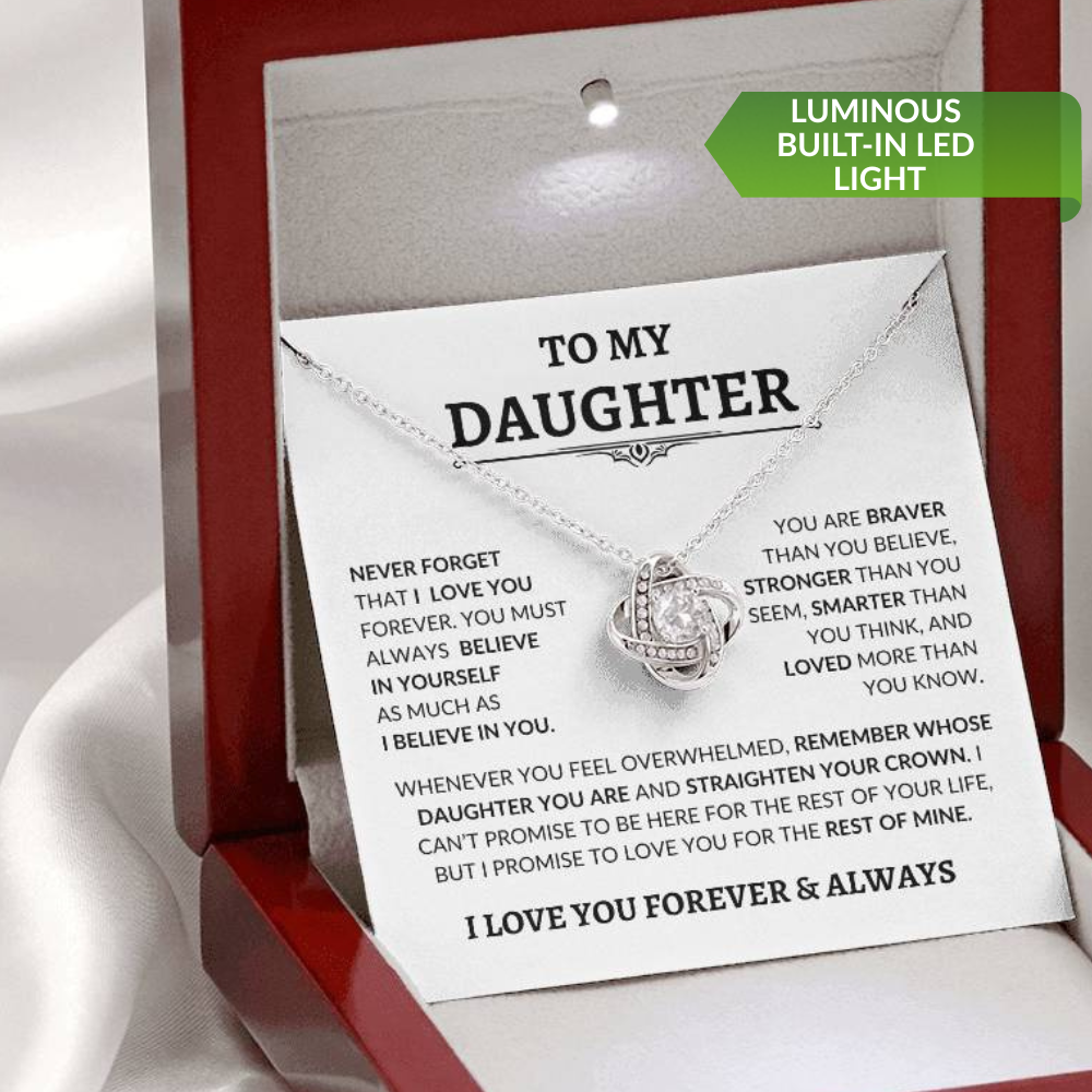 Beautiful Gift for Daughter "Never Forget That I Love You" Necklace