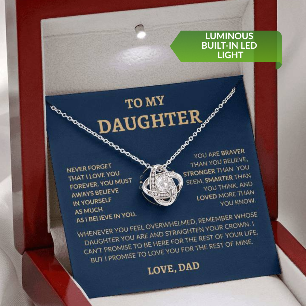 To My Beautiful Daughter "Never Forget That I Love You," Love Dad, Necklace