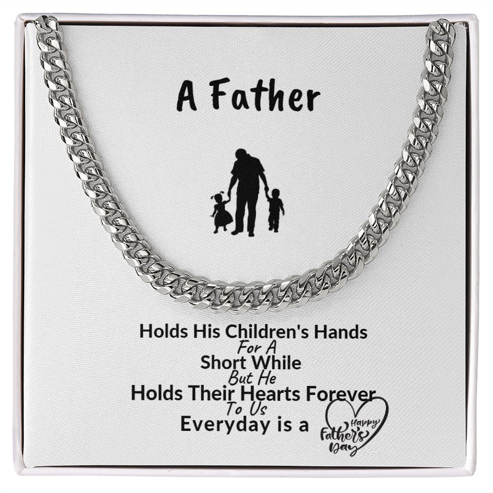 A Father Holds His Children's Hands