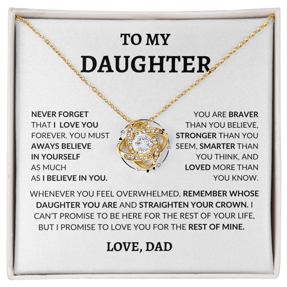 To My Beautiful Daughter "Never Forget That I Love You," Love Dad, Necklace