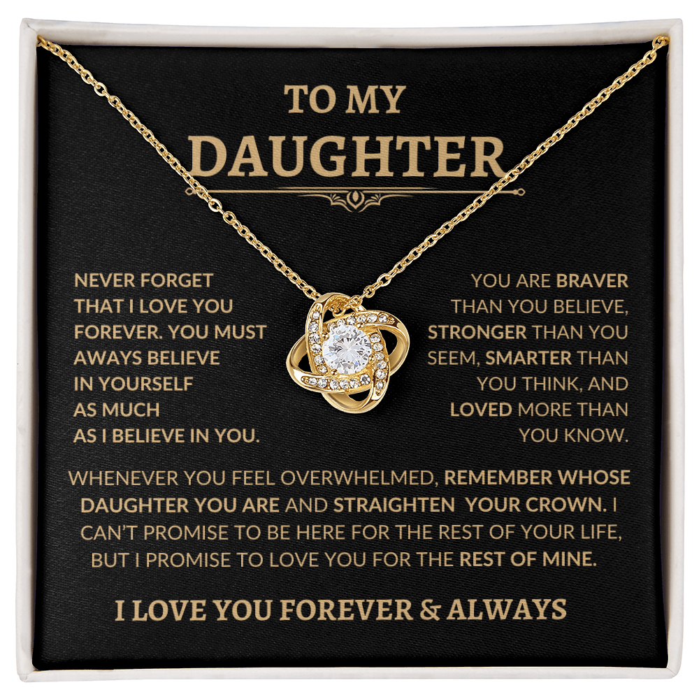 Beautiful Gift for Daughter "Never Forget That I Love You" Necklace