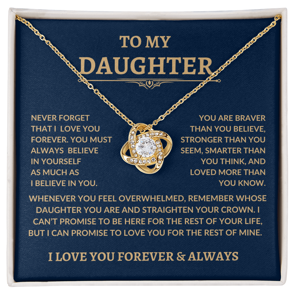 Beautiful Gift for Daughter, "Never Forget That I Love You" Necklace