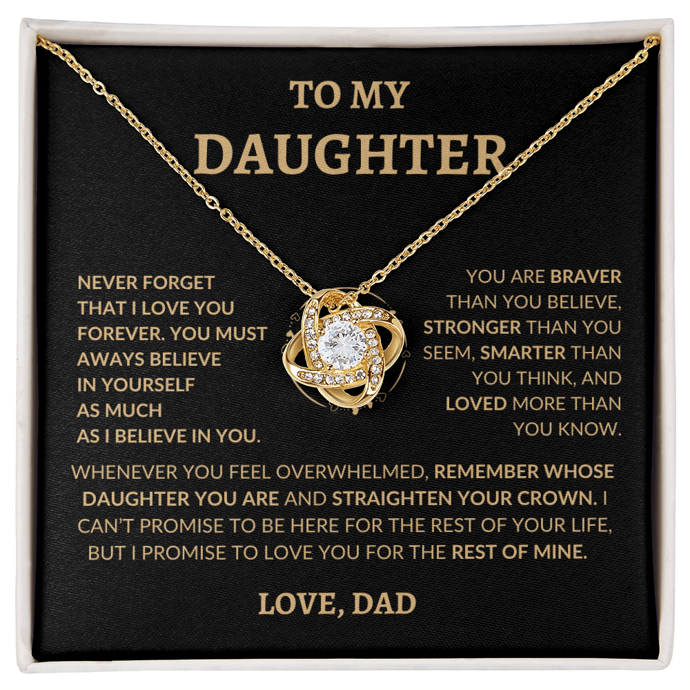 To My Beautiful Daughter "Never Forget That I Love You," Love Dad, Necklace