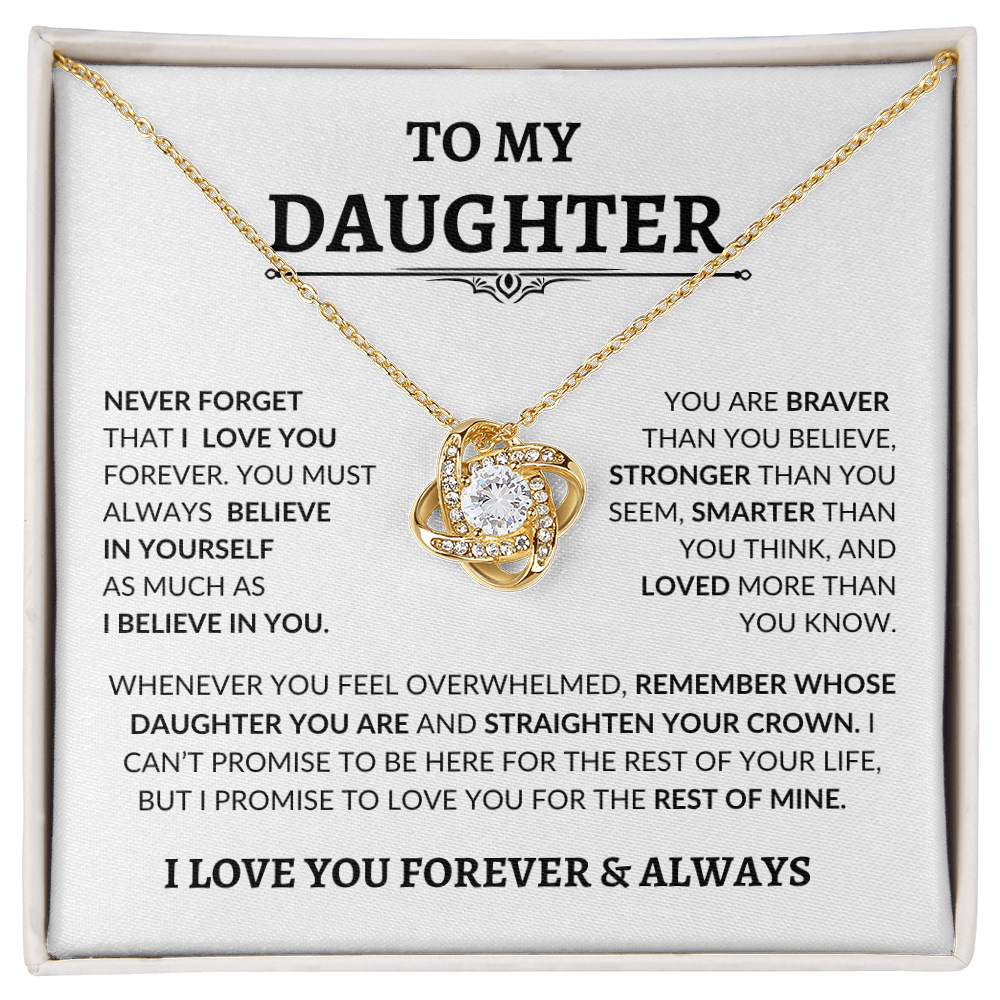 Beautiful Gift for Daughter "Never Forget That I Love You" Necklace
