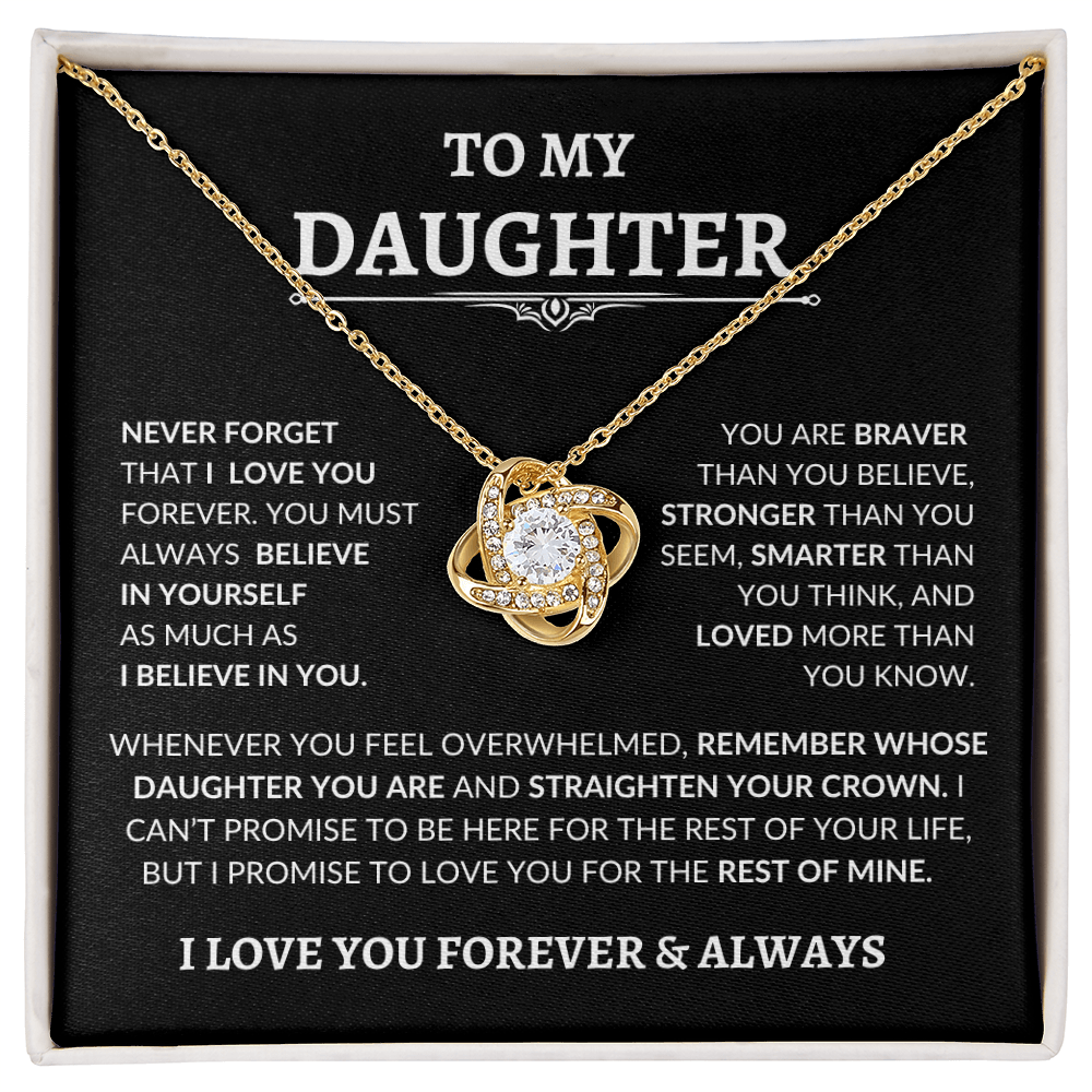 Beautiful Gift for Daughter "Never Forget That I Love You" Necklace