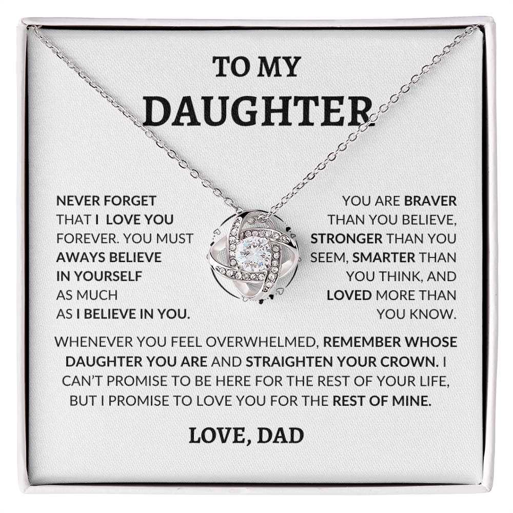 To My Beautiful Daughter "Never Forget That I Love You," Love Dad, Necklace