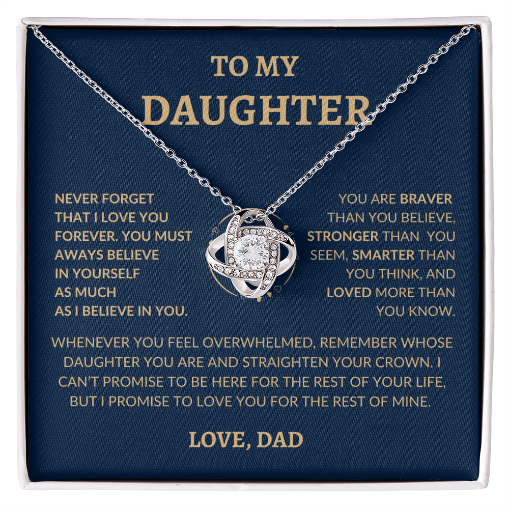 To My Beautiful Daughter "Never Forget That I Love You," Love Dad, Necklace