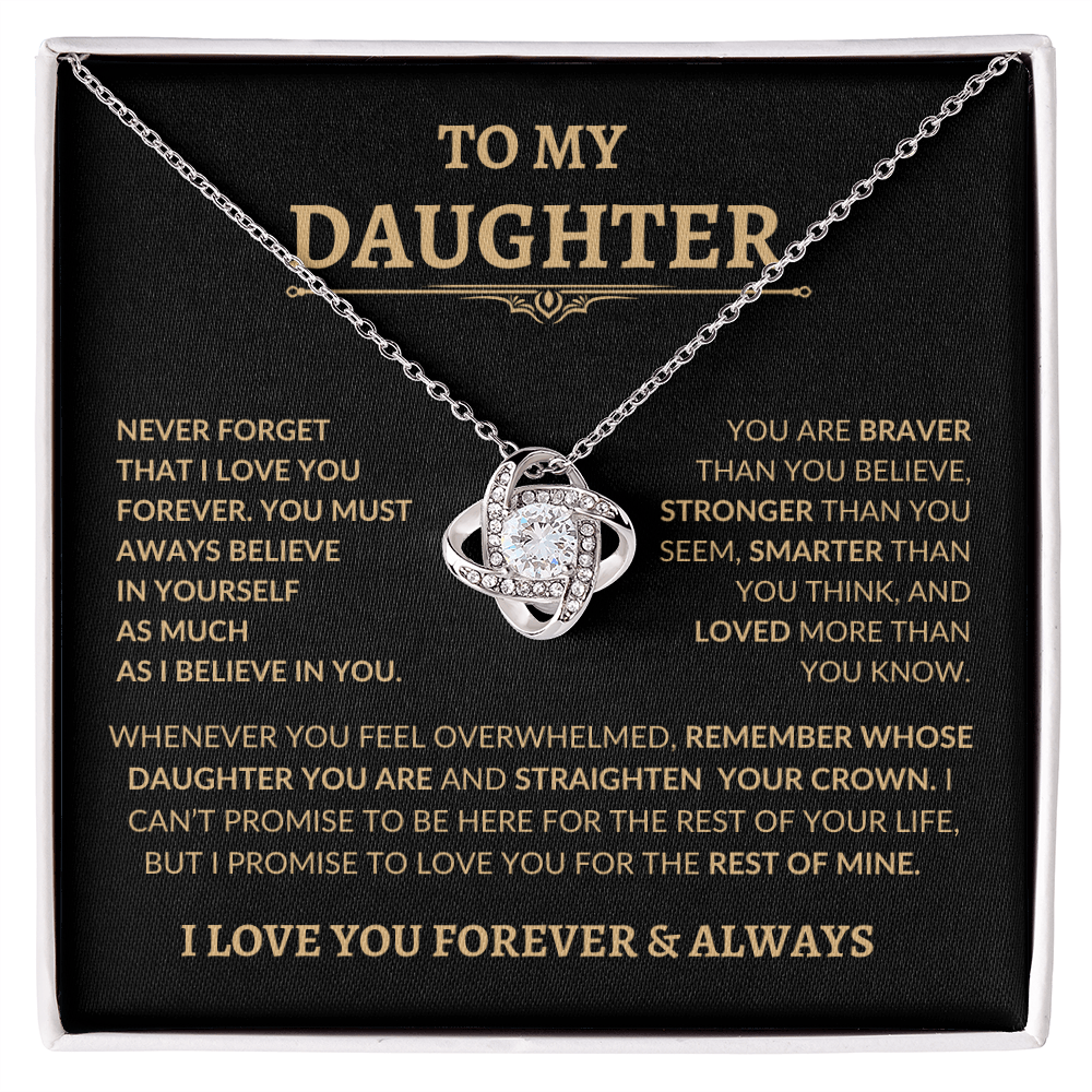 Beautiful Gift for Daughter "Never Forget That I Love You" Necklace