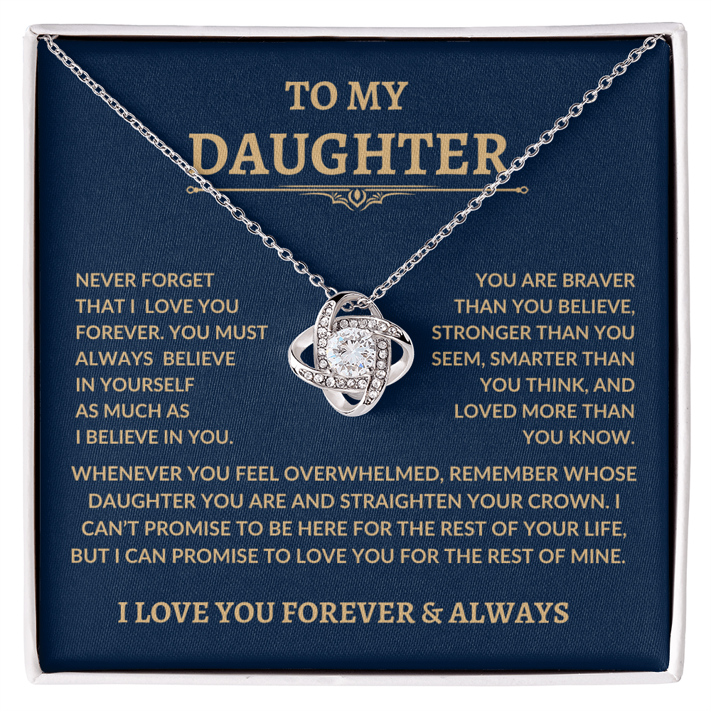 Beautiful Gift for Daughter, "Never Forget That I Love You" Necklace