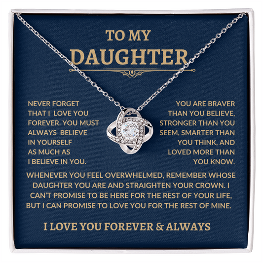 Beautiful Gift for Daughter, "Never Forget That I Love You" Necklace