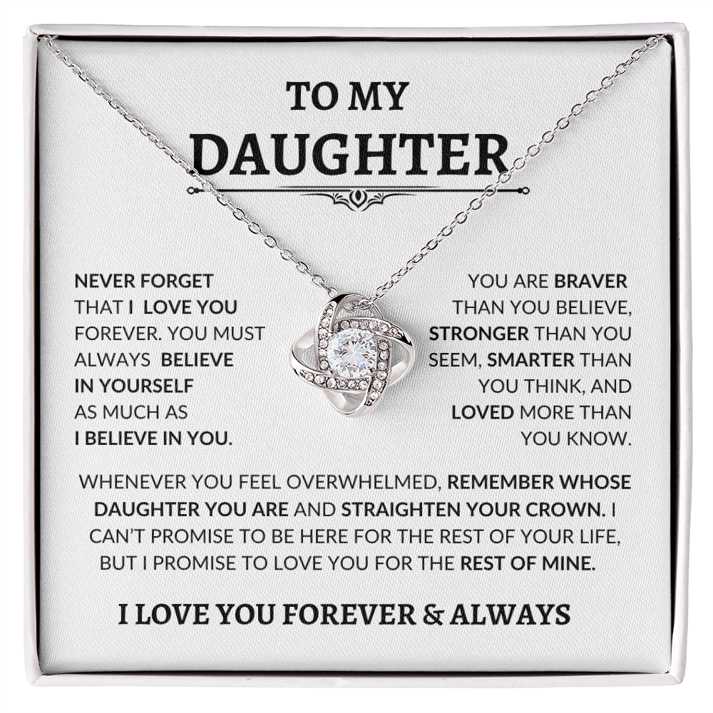 Beautiful Gift for Daughter "Never Forget That I Love You" Necklace