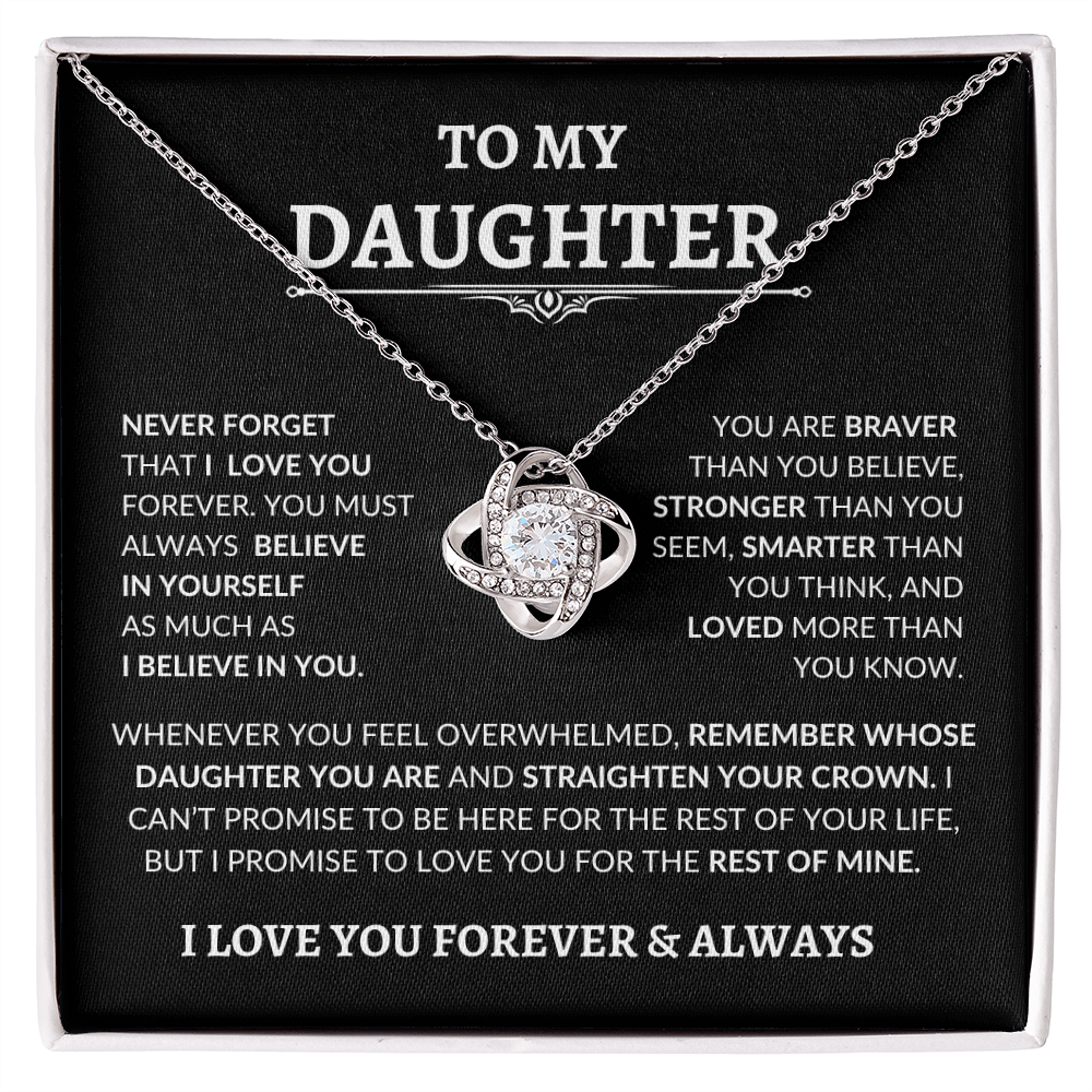 Beautiful Gift for Daughter "Never Forget That I Love You" Necklace