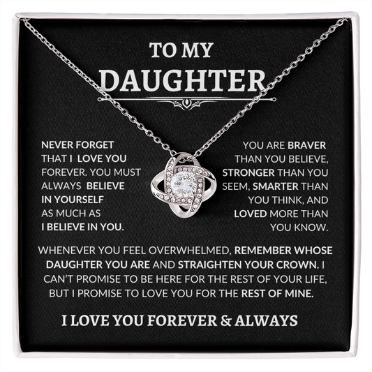 Beautiful Gift for Daughter "Never Forget That I Love You" Necklace