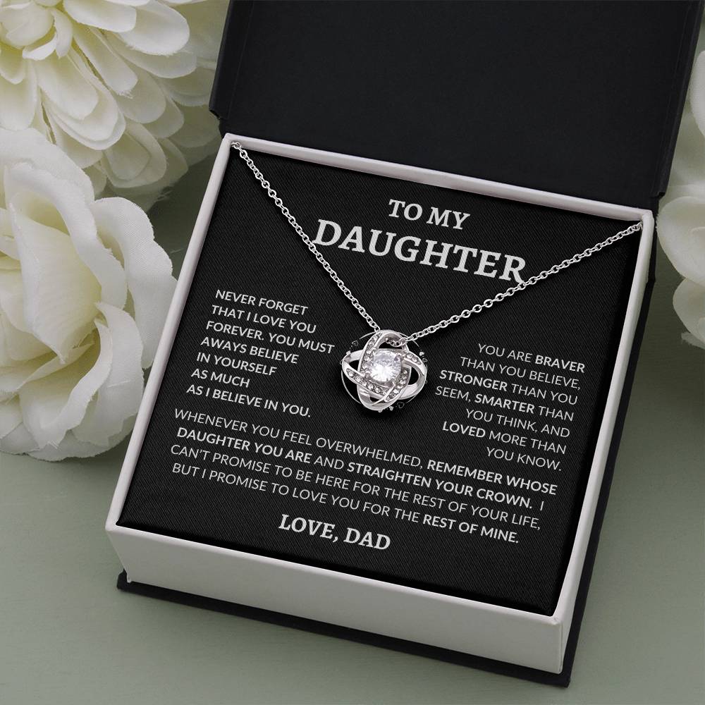 To My Beautiful Daughter "Never Forget That I Love You," Love Dad, Necklace