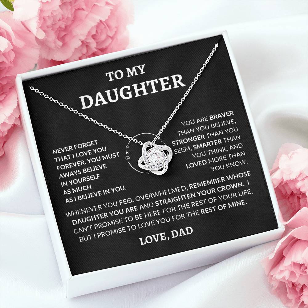 To My Beautiful Daughter "Never Forget That I Love You," Love Dad, Necklace