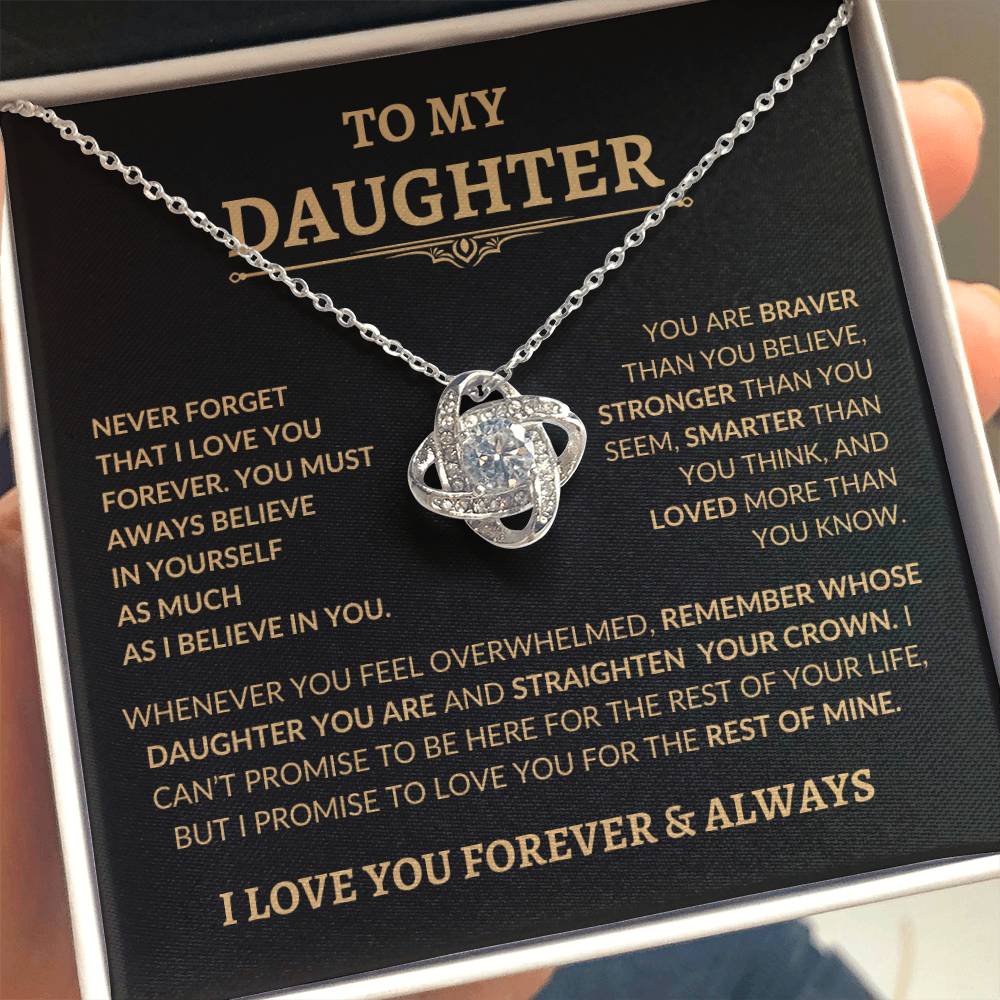 Beautiful Gift for Daughter "Never Forget That I Love You" Necklace