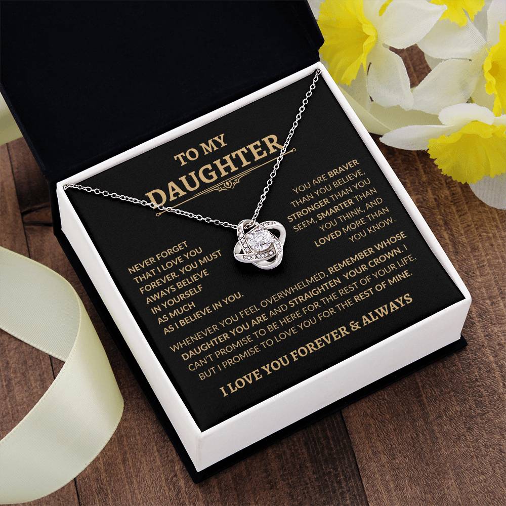 Beautiful Gift for Daughter "Never Forget That I Love You" Necklace