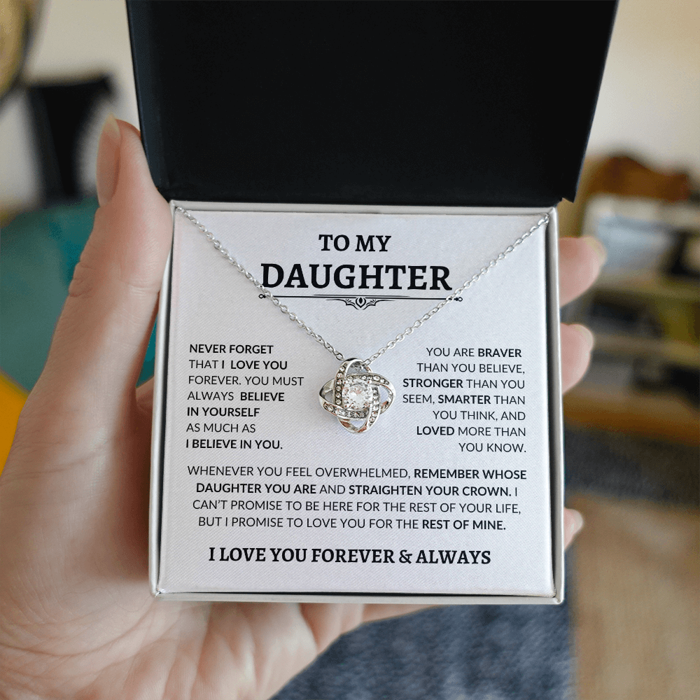 Beautiful Gift for Daughter "Never Forget That I Love You" Necklace