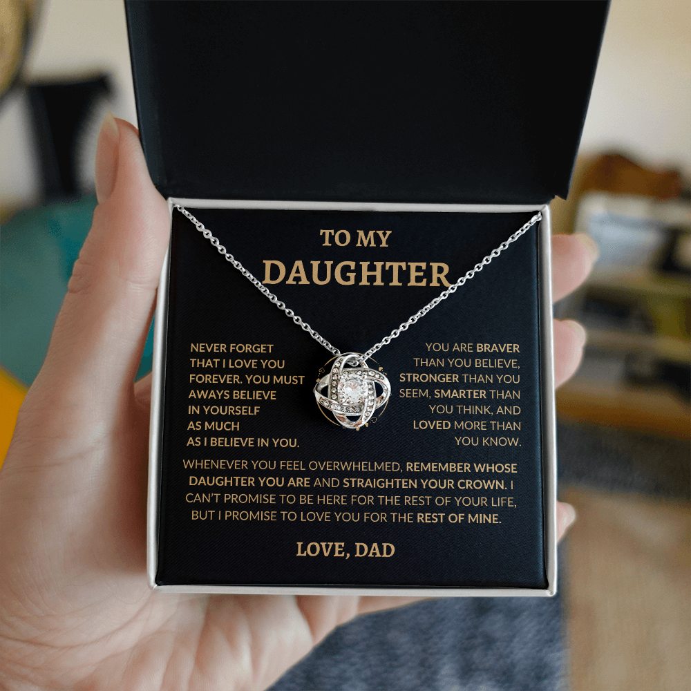 To My Beautiful Daughter "Never Forget That I Love You," Love Dad, Necklace