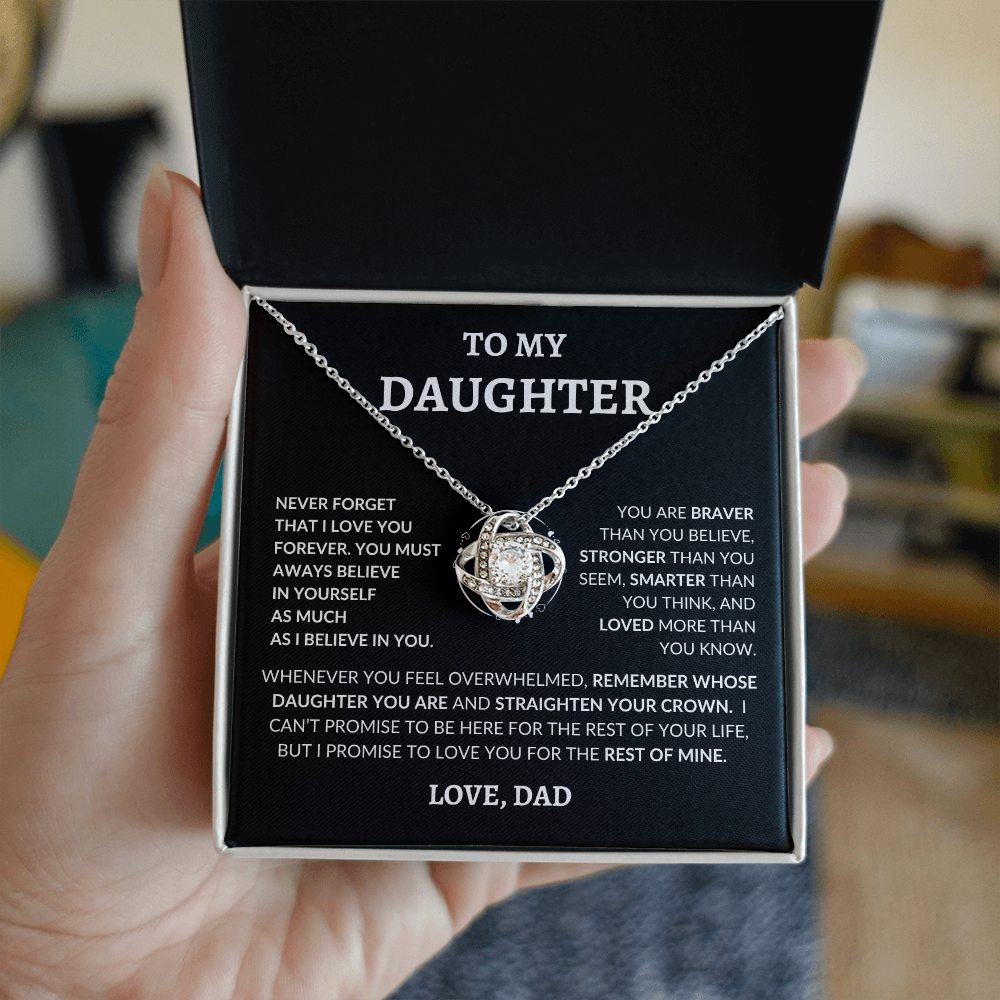 To My Beautiful Daughter "Never Forget That I Love You," Love Dad, Necklace