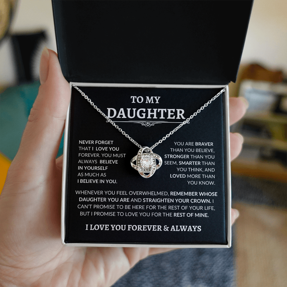 Beautiful Gift for Daughter "Never Forget That I Love You" Necklace