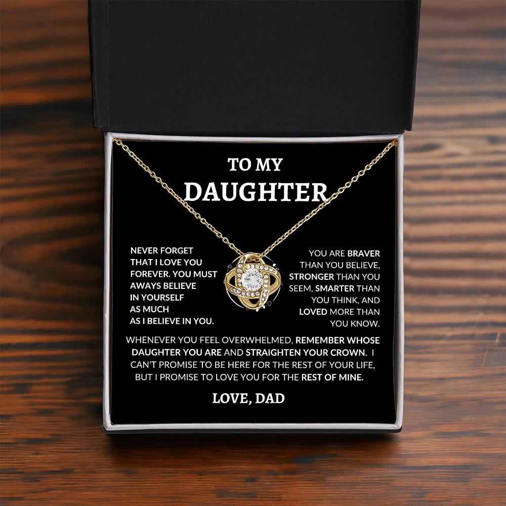 To My Beautiful Daughter "Never Forget That I Love You," Love Dad, Necklace
