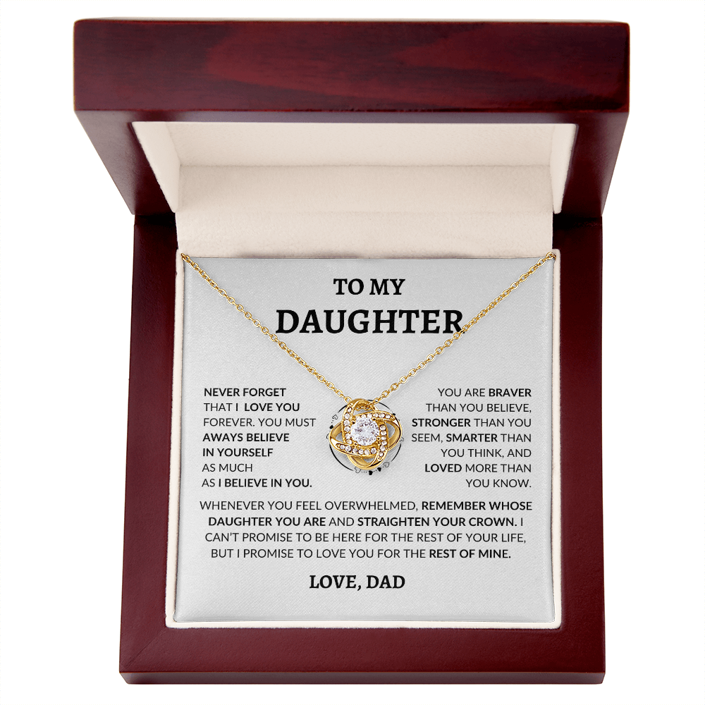 To My Beautiful Daughter "Never Forget That I Love You," Love Dad, Necklace