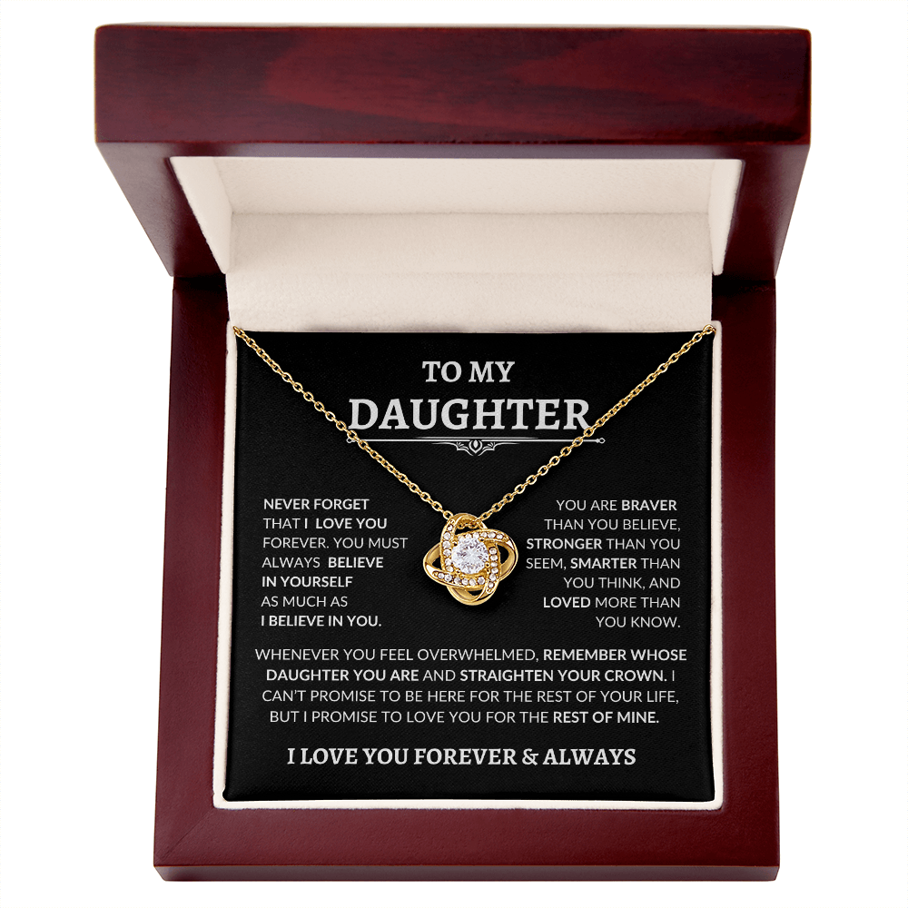 Beautiful Gift for Daughter "Never Forget That I Love You" Necklace