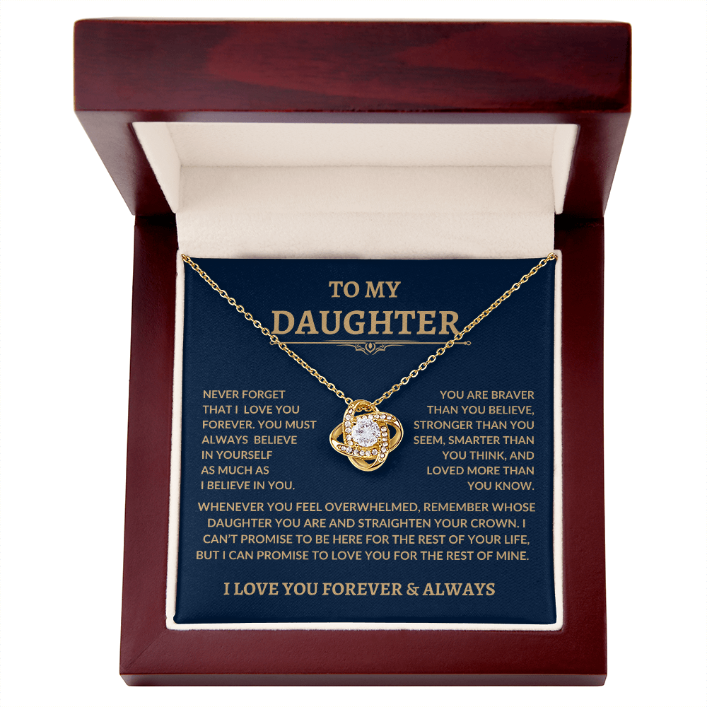 Beautiful Gift for Daughter, "Never Forget That I Love You" Necklace