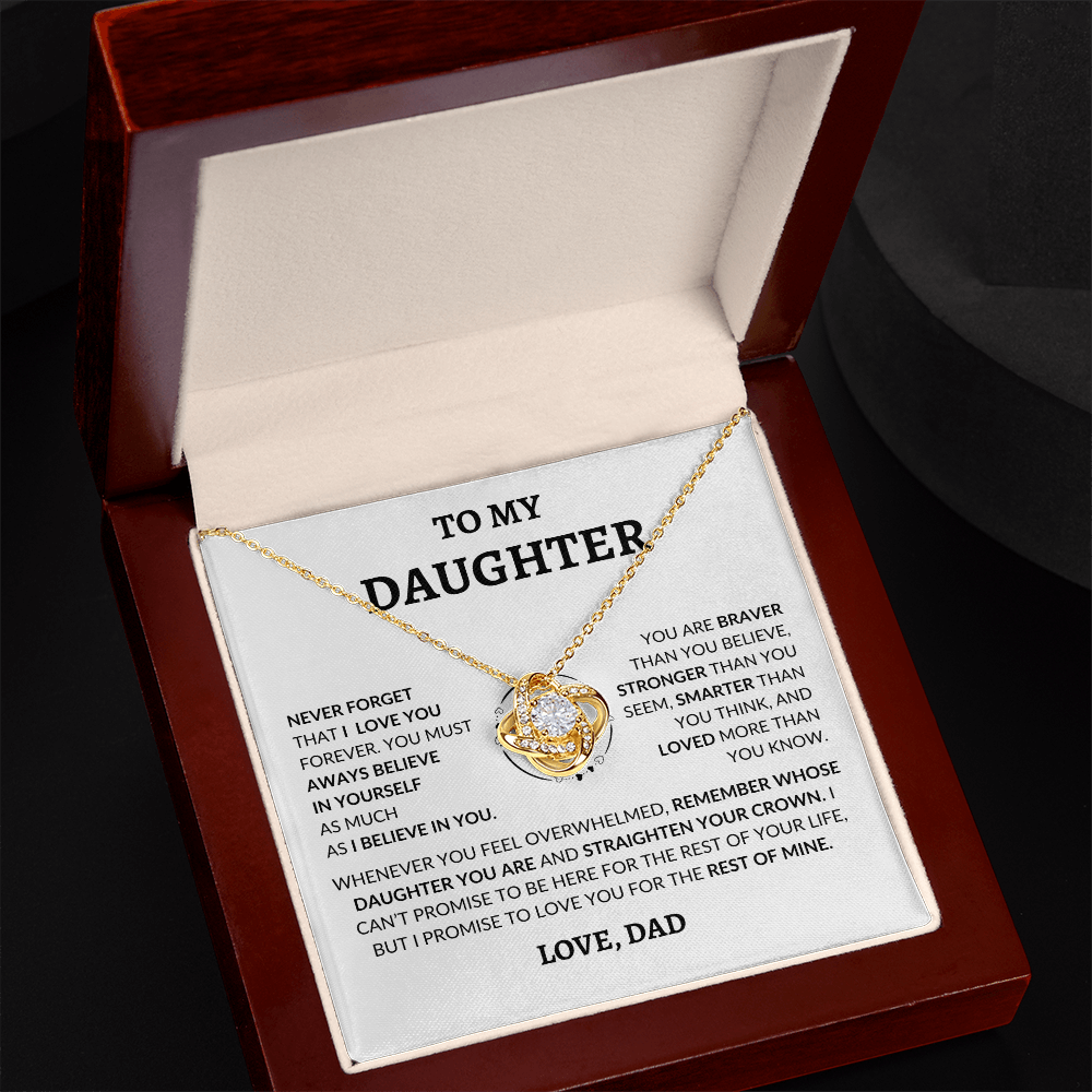 To My Beautiful Daughter "Never Forget That I Love You," Love Dad, Necklace