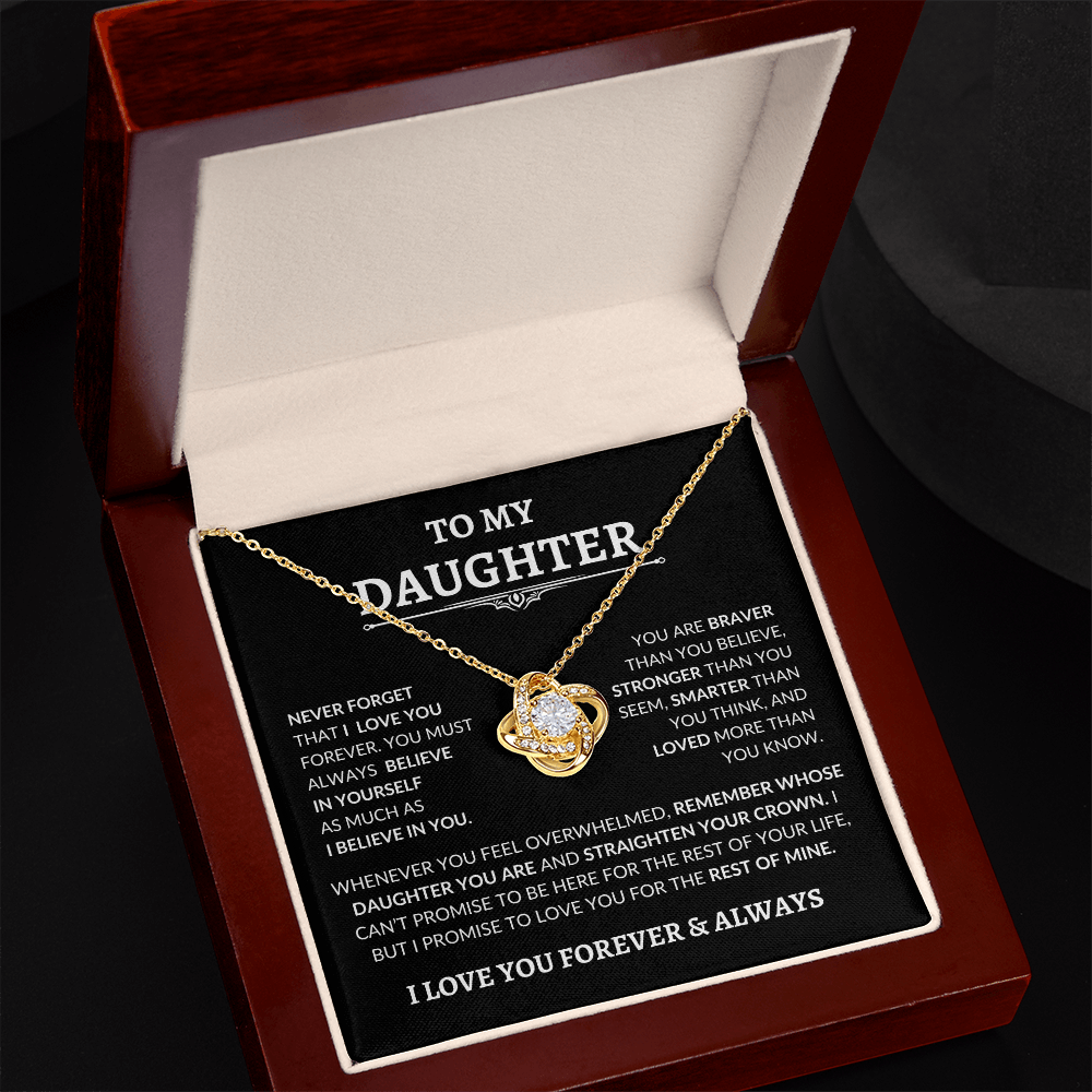 Beautiful Gift for Daughter "Never Forget That I Love You" Necklace