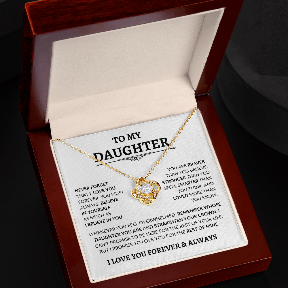 Beautiful Gift for Daughter "Never Forget That I Love You" Necklace