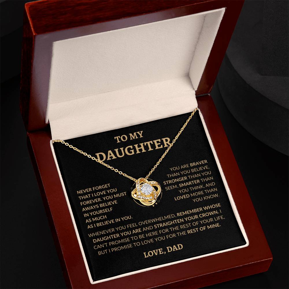 To My Beautiful Daughter "Never Forget That I Love You," Love Dad, Necklace