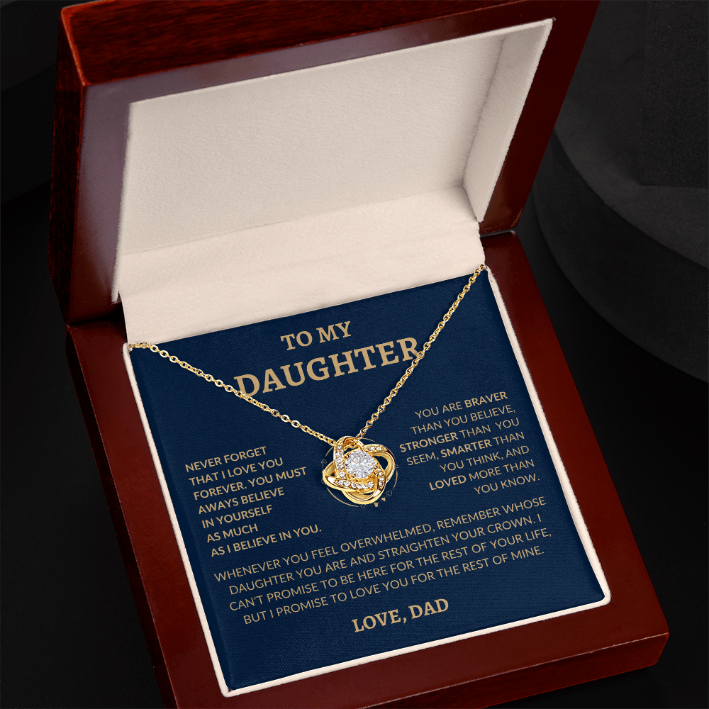 To My Beautiful Daughter "Never Forget That I Love You," Love Dad, Necklace