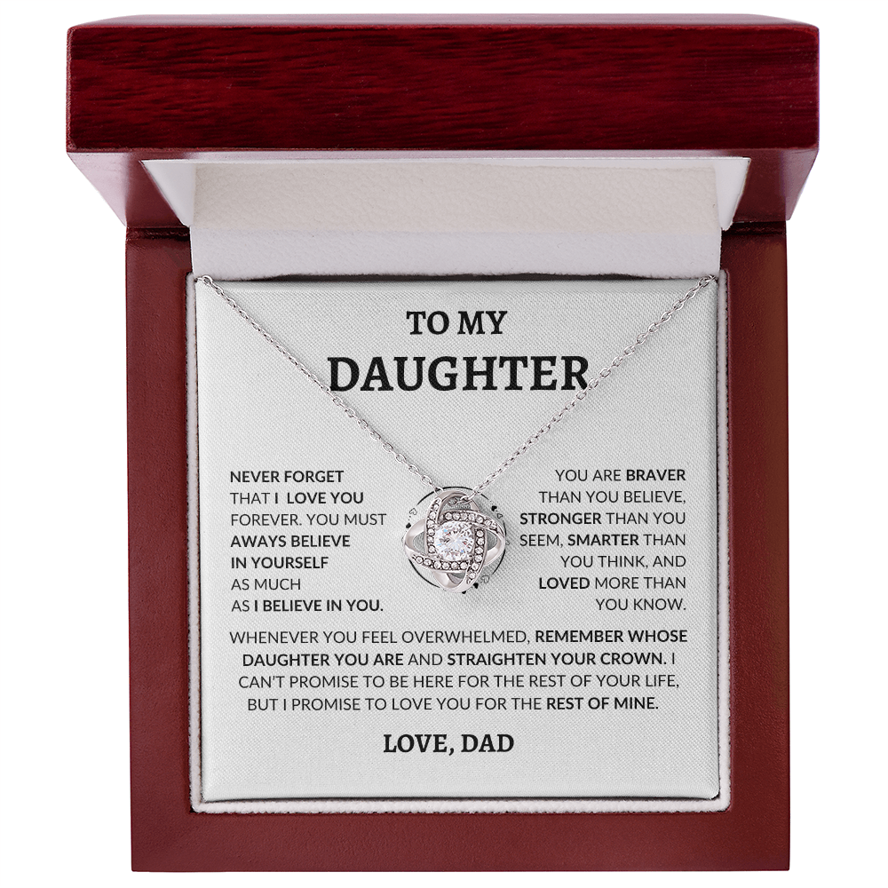 To My Beautiful Daughter "Never Forget That I Love You," Love Dad, Necklace