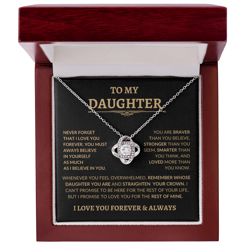 Beautiful Gift for Daughter "Never Forget That I Love You" Necklace