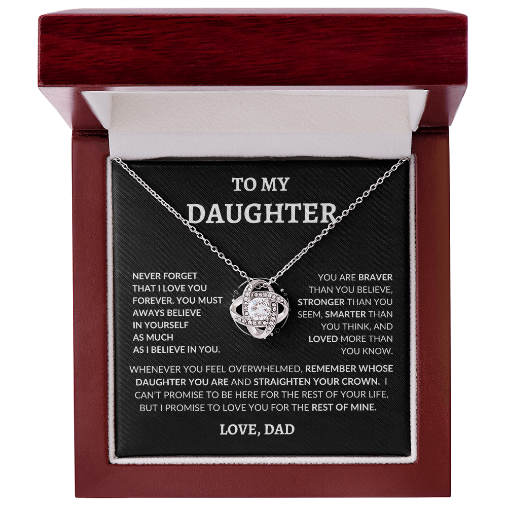 To My Beautiful Daughter "Never Forget That I Love You," Love Dad, Necklace