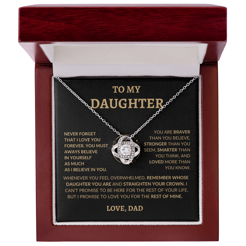 To My Beautiful Daughter "Never Forget That I Love You," Love Dad, Necklace