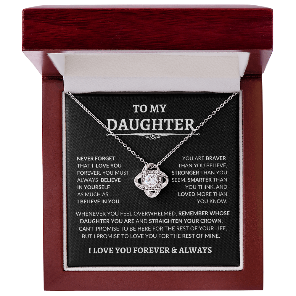 Beautiful Gift for Daughter "Never Forget That I Love You" Necklace