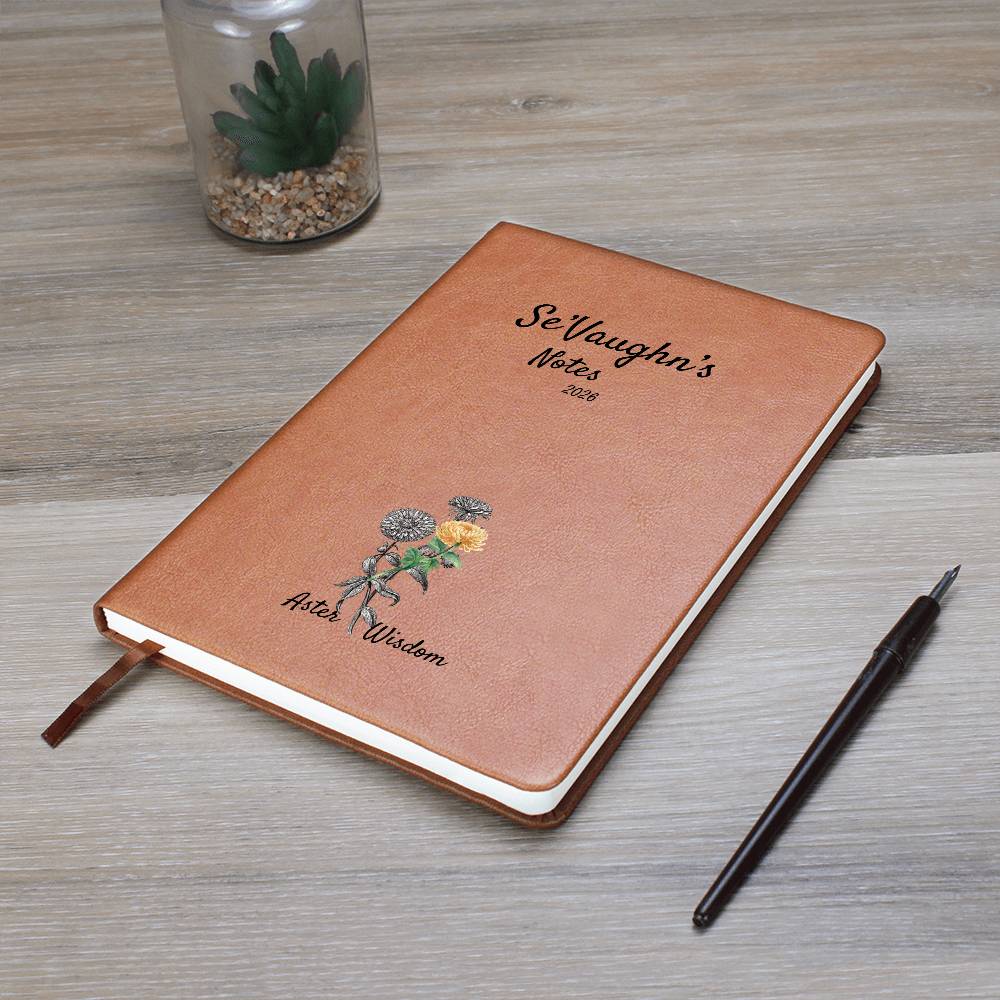 Custom Name Journal with Birth-Month Flower